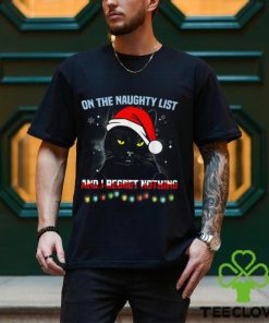 On The Naughty List I Regret Nothing Funny Christmas Black Cat Classic T Shirt