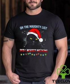 On The Naughty List I Regret Nothing Funny Christmas Black Cat Classic T Shirt