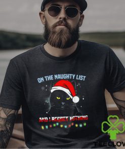 On The Naughty List I Regret Nothing Funny Christmas Black Cat Classic T Shirt