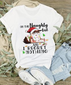 On The Naughty List Regret Nothing Cat Christmas Shirt