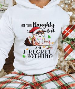 On The Naughty List Regret Nothing Cat Christmas Shirt