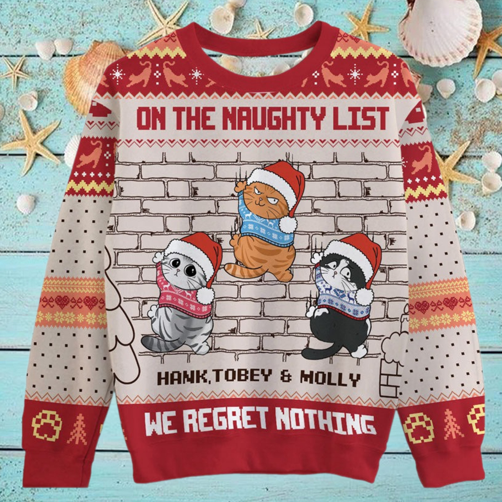 On The Naughty List We Regret Nothing, Personalized All Over Print Sweater, Kid Sweatshirt, Ugly Sweater, On The Naughty List We Regret Nothing, Personalized All Over Print Sweater, Kid Sweatshirt, Ugly Sweater,