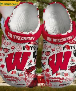 On Wisconsin Badgers Basketball Crocs For Adults