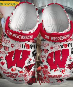 On Wisconsin Badgers Basketball Crocs For Adults