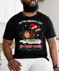 On the naughty list and I regret nothing dog ass Daschund Santa Christmas Shirt