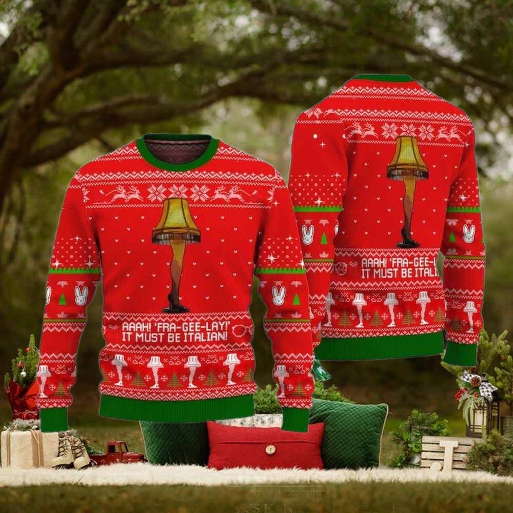 OnCoast Christmas Story Fragile Leg Lamp Ugly Christmas Sweater OnCoast Christmas Story Fragile Leg Lamp Ugly Christmas Sweater