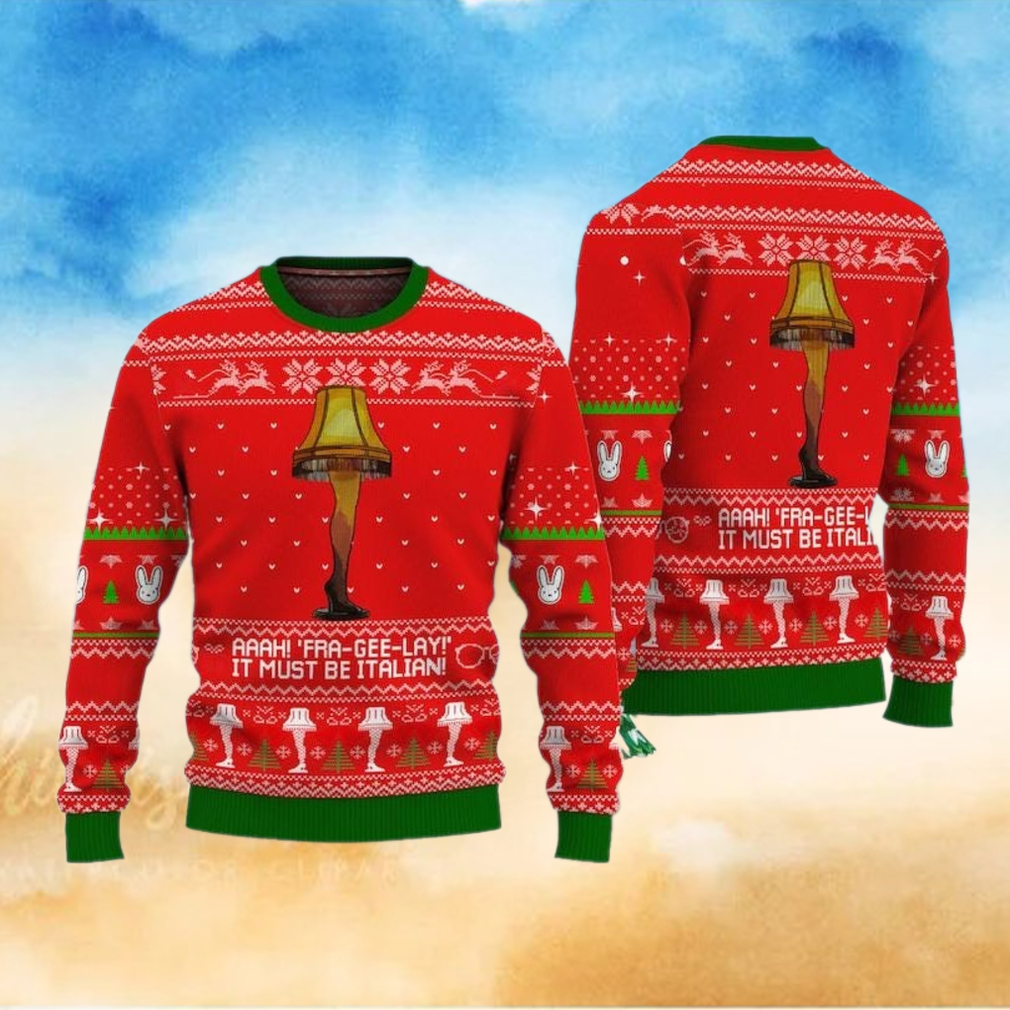 OnCoast Christmas Story Fragile Leg Lamp Ugly Christmas Sweater OnCoast Christmas Story Fragile Leg Lamp Ugly Christmas Sweater