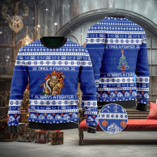 Once A Firefighter, Always A Firefighter Ugly Christmas Sweater For Firefighter On Christmas Days