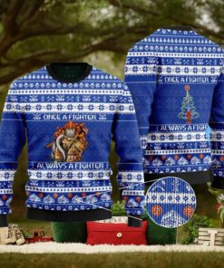 Once A Firefighter, Always A Firefighter Ugly Christmas Sweater For Firefighter On Christmas Days