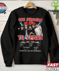 One Direction 14 Years 2010 2024 Thank You For The Memories T Shirt