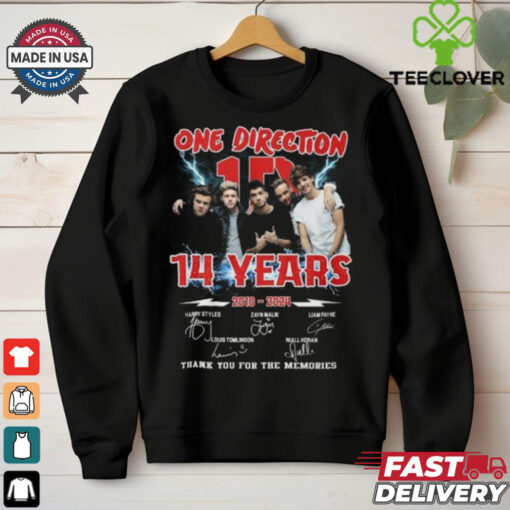 One Direction 14 Years 2010 2024 Thank You For The Memories T Shirt