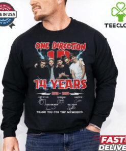 One Direction 14 Years 2010 2024 Thank You For The Memories T Shirt