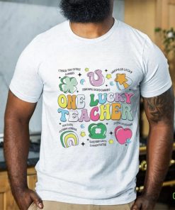 One Lucky Teacher Retro Teacher St PatrickS Day Teaching Shirt
