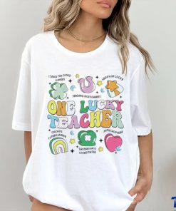 One Lucky Teacher Retro Teacher St PatrickS Day Teaching Shirt