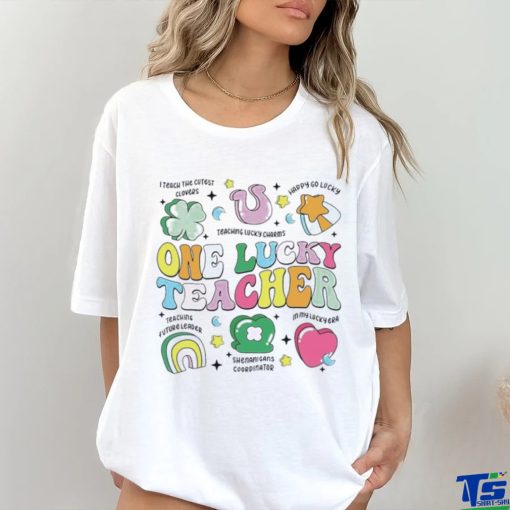 One Lucky Teacher Retro Teacher St PatrickS Day Teaching Shirt
