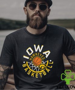 One Men's Iowa Hawkeyes Black Basketball Net T Shirt