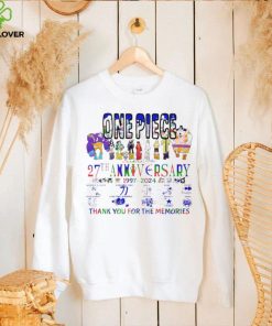 One Piece 27th anniversary 1997 2024 thank you for the memories hoodie, sweater, longsleeve, shirt v-neck, t-shirt