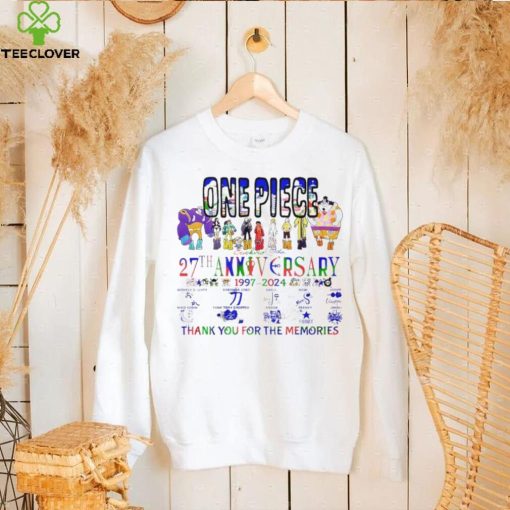 One Piece 27th anniversary 1997 2024 thank you for the memories hoodie, sweater, longsleeve, shirt v-neck, t-shirt