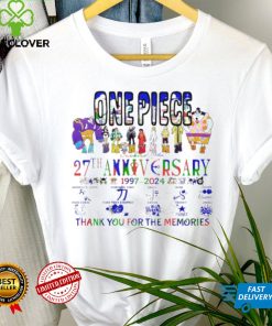 One Piece 27th anniversary 1997 2024 thank you for the memories hoodie, sweater, longsleeve, shirt v-neck, t-shirt