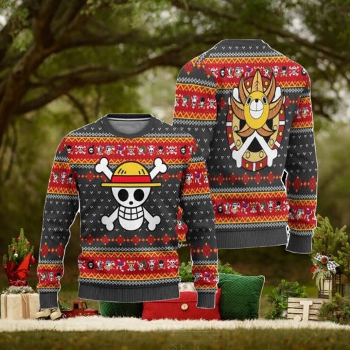 One Piece Anime Ugly Christmas Sweater, Symbol Xmas Gift, Custom Ugly Christmas Sweater