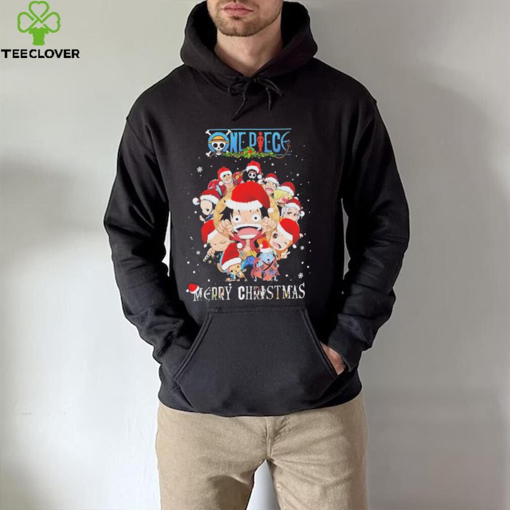 Santa One Piece Characters Chibi Merry Christmas shirt, hoodie, sweater,  long sleeve and tank top