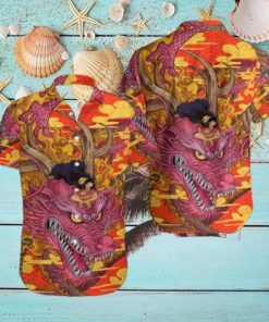 One Piece Monkey D Luffy And Dragon 2024 Mascot Happy Lunar New Year Fan Gifts Hawaiian Shirt