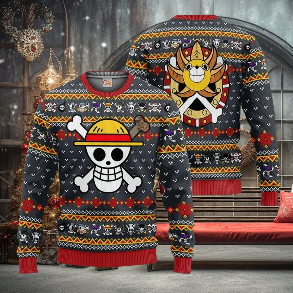 One Piece Straw Hat Priate Symbol Ugly Christmas Sweater Xmas Gift One Piece Straw Hat Priate Symbol Ugly Christmas Sweater Xmas Gift