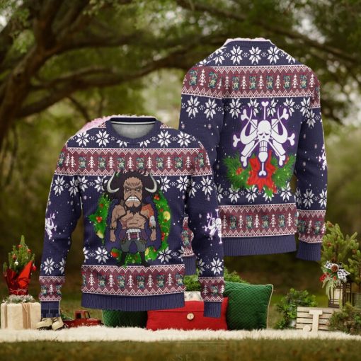 One Piece Ugly Christmas Sweater Kaido Knitted Gift Anime For Men And Women