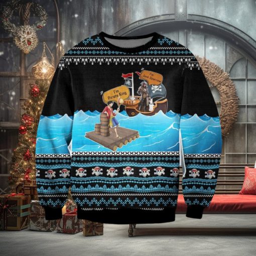 One Piece X Pirates Of Caribbean Ugly Christmas Sweater, Ugly Sweater Apparel