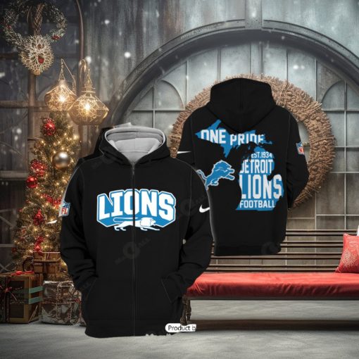 One Pride Detroit Lions All Over Printed Clothes Hoodie 3D