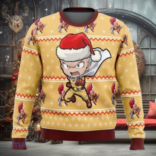 One Punch Chibi Saitama Ugly Christmas Sweater