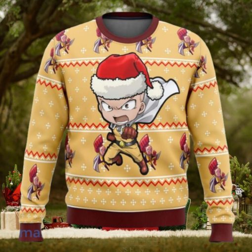 One Punch Chibi Saitama Ugly Christmas Sweater