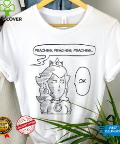 One Punch Man Saitama X The Super Mario Bros Princess Peach Peaches Peaches Peaches OK shirt