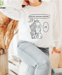One Punch Man Saitama X The Super Mario Bros Princess Peach Peaches Peaches Peaches OK shirt