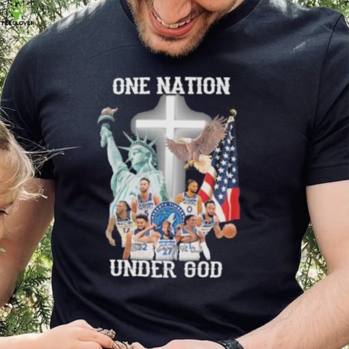 One nation under god Minnesota timberwolves signatures America flag shirt