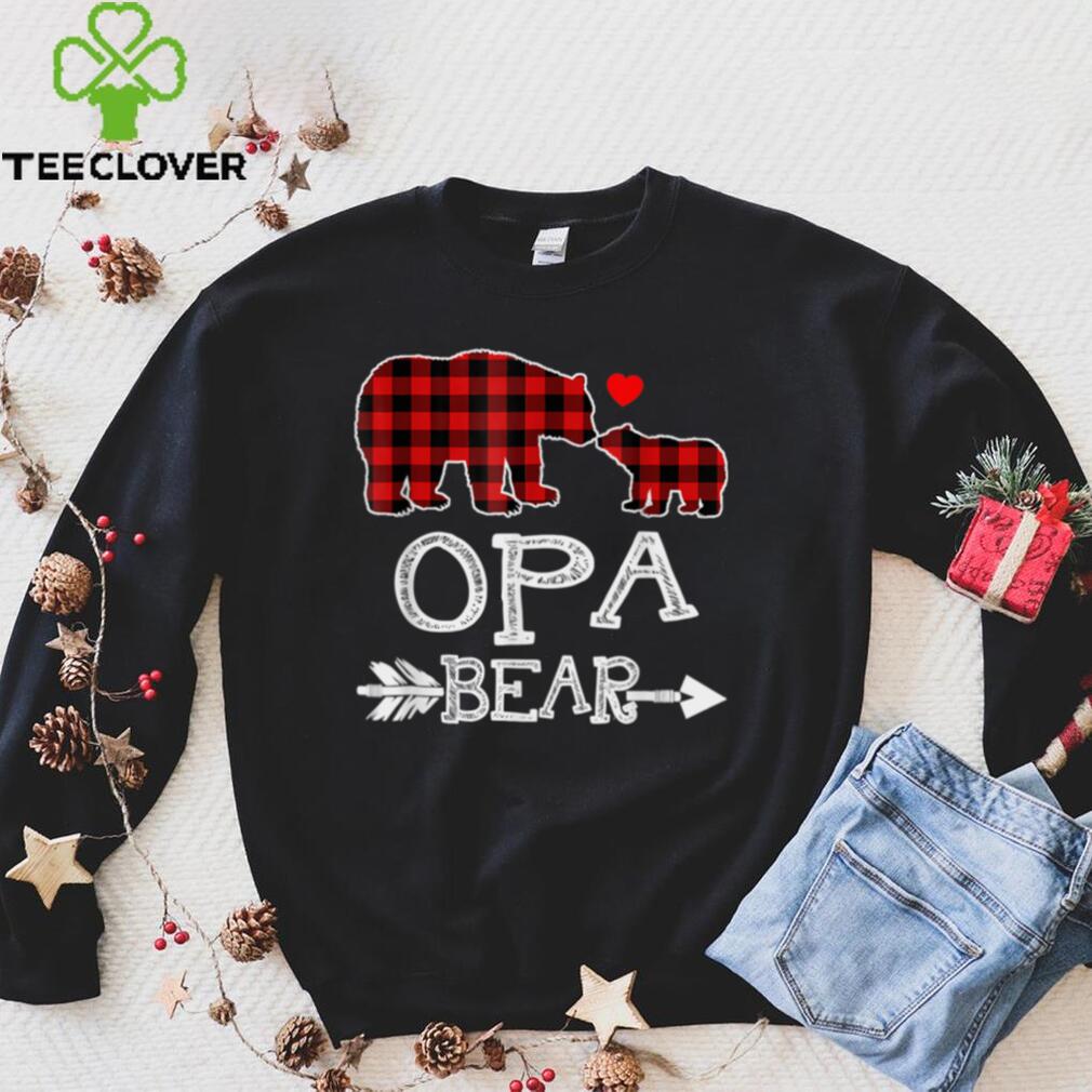 Opa Bear Shirt Red Buffalo Plaid Opa Bear Pajama T Shirt