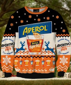 Orange Aperol Spritz 3D Printed Black Christmas Sweater