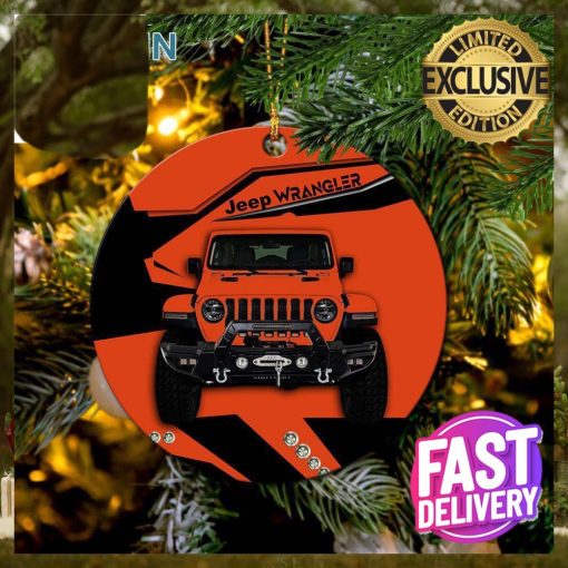 Orange Jeep Car Christmas Tree Decorations Ornament