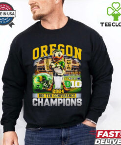 Oregon 2024 Big Ten Conference Champions score mascot shirt