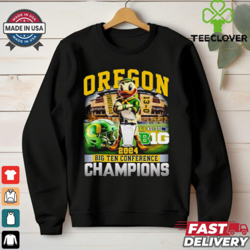 Oregon 2024 Big Ten Conference Champions score mascot shirt