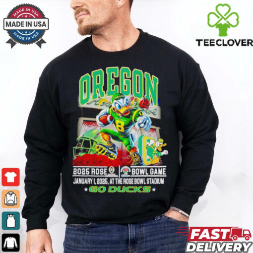 Oregon 2025 Rose Bowl game go Ducks mascot shirt