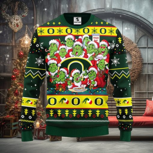 Oregon Ducks 12 Grinch Xmas Day Christmas Ugly Sweater