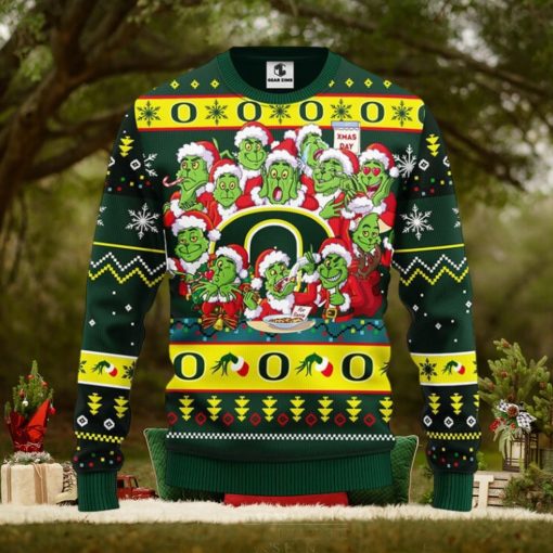 Oregon Ducks 12 Grinch Xmas Day Christmas Ugly Sweater