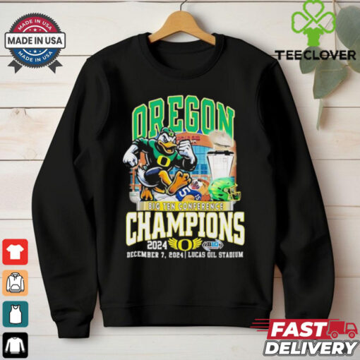 Oregon Ducks 2024 Big Ten Conference Champions Lucas Oil Stadium shirt