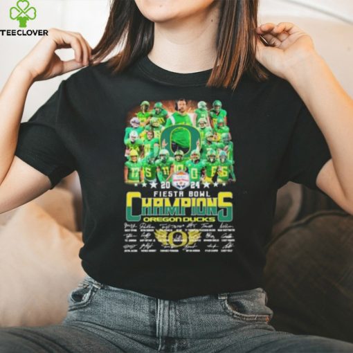 Oregon Ducks 2024 Fiesta Bowl Champions Signatures T Shirt