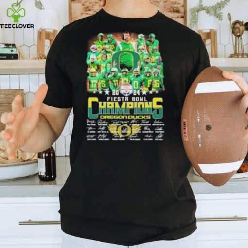 Oregon Ducks 2024 Fiesta Bowl Champions Signatures T Shirt