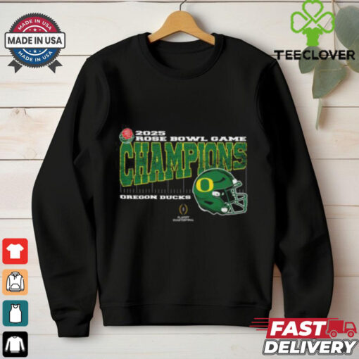 Oregon Ducks 2025 Rose Bowl Game Champions College Football Playoff Quarterfinal Vintage Style With Helmet Unisex T Shirt