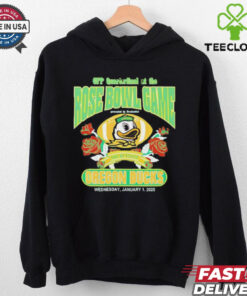 Oregon Ducks CFP Quarterfinal at The Rose Bowl Game Roses and Rivalries Shirt, celebrating the iconic match with a vibrant design featuring roses and team spirit.