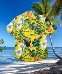 Oregon Ducks Floral Hawaiian Shirt