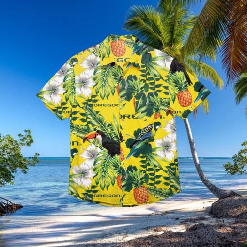 Oregon Ducks Floral Hawaiian Shirt